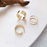 Band Ring Set, 3 Silver & Gold Color (2 sets, 6 ring)