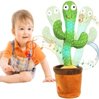 Dancing Cactus Plush Toys, Electronic Swing Cactus, Educational Toys Kids Style with usd charging