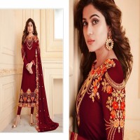 Fashionable Stylish and Comfortable High Quality INDIAN Georgette Three Piece maroon colour