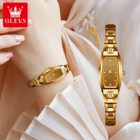 OLEVS Fashion Luxury Quartz Women's Watches Tungsten Steel Elegant Design with Diamond Relogio Feminino Gift for Female