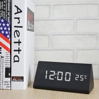 Wooden Digital Triangle Modern Design alarm clock