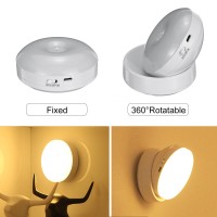 USB Rechargeable Motion Sensor 360° Rotating LED Lamp White