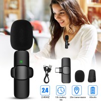 K8 Wireless Microphone For Type-C OTG Supported Smartphone For YouTube, Facebook Live Stream, TikTok Videos - Microphone