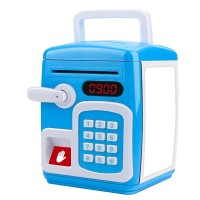 ATM BANK  Man Safe Coin Banks Money with Finger Print Sensor Password Code Lock for Children Coin Bank