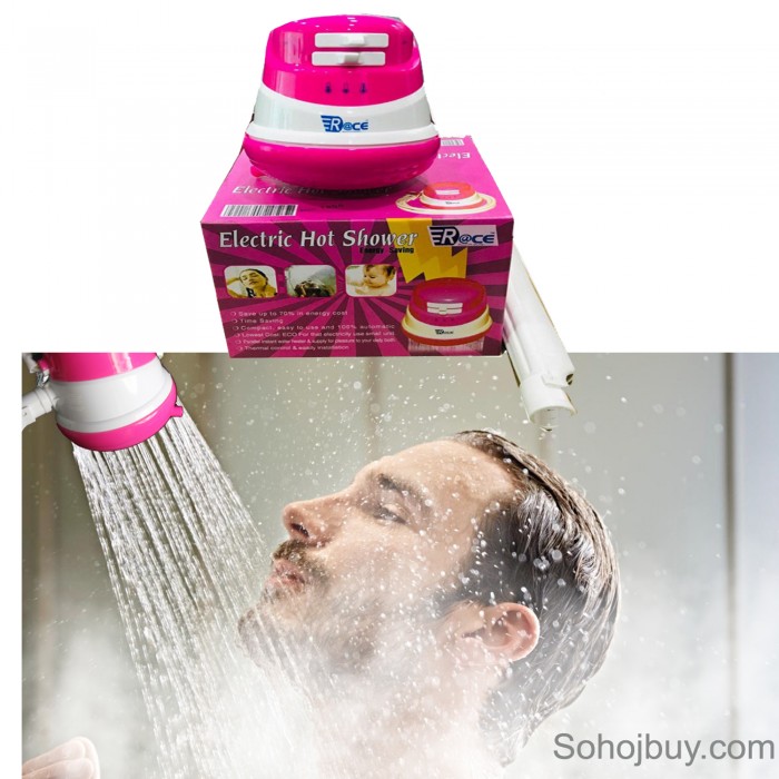 Hot Water Shower Head with Hand Shank  Pink Color । ইনস্ট্যান্ট হট ওয়াটার শাওয়ার