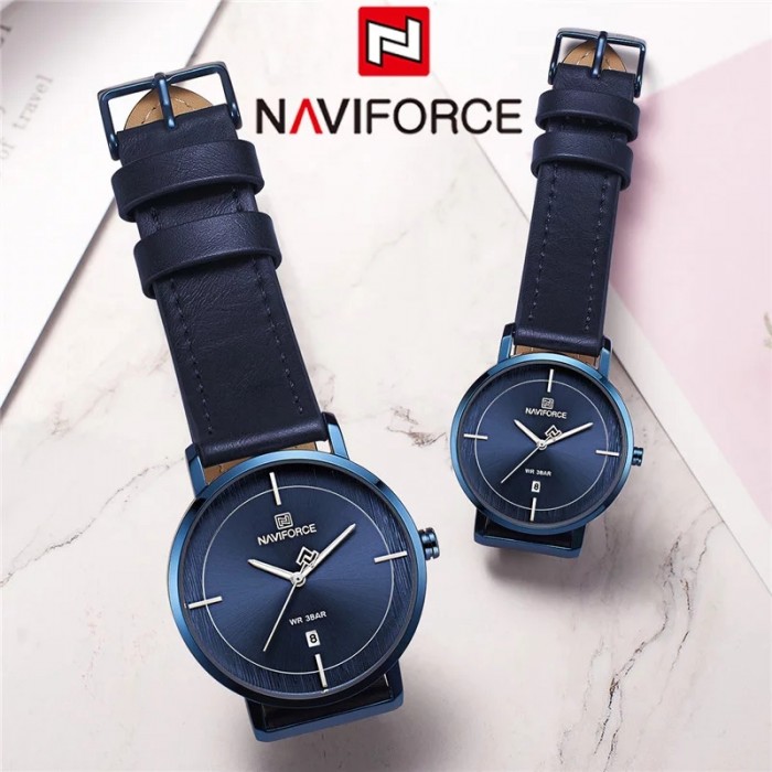 Naviforce Original genuine leather couple set watch  NF3009