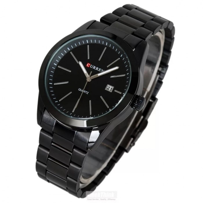 Curren 8091 Stainless Steel Black wrist Watch for Men - Black