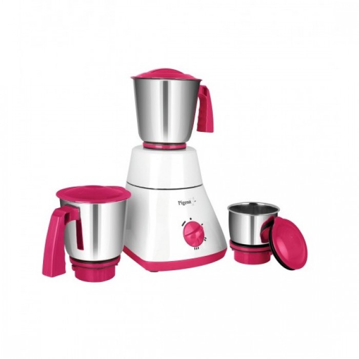 Pigeon Classic Pro Mixer Grinder 550W (Pink, White, 3 Jars)-Sohoj Online  Shopping
