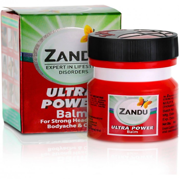 5 Pots De 8 Ml Zandu Ultra Power Balm – Baume Ayurvédique Pour Maux De Tête Et Douleurs